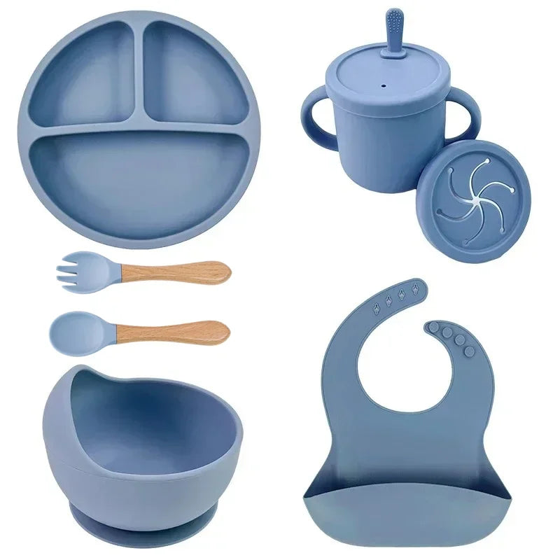 Food Grade Silicone Child Dish Set Baby Feeding