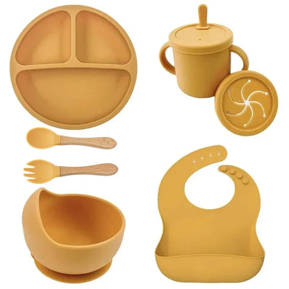 Food Grade Silicone Child Dish Set Baby Feeding