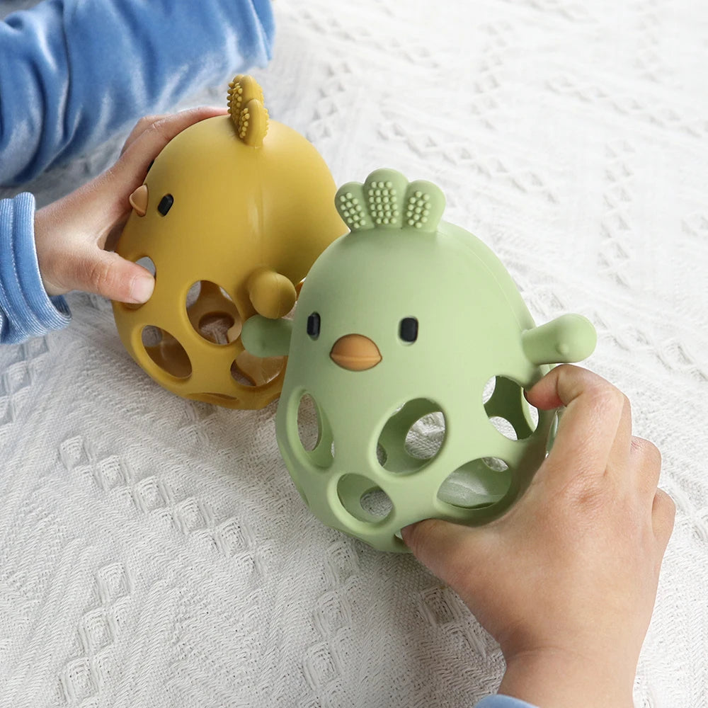 Baby Silicone Teether Toy Cartoon Chick Shape
