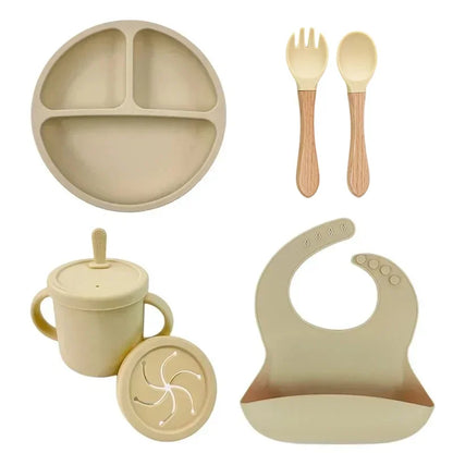 Food Grade Silicone Child Dish Set Baby Feeding
