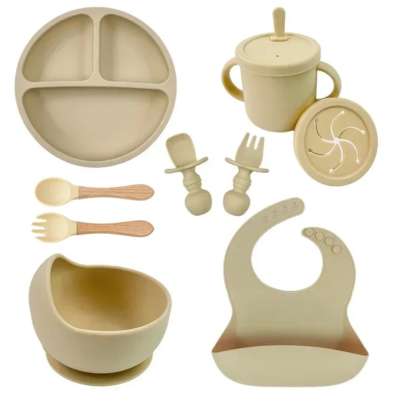 Food Grade Silicone Child Dish Set Baby Feeding