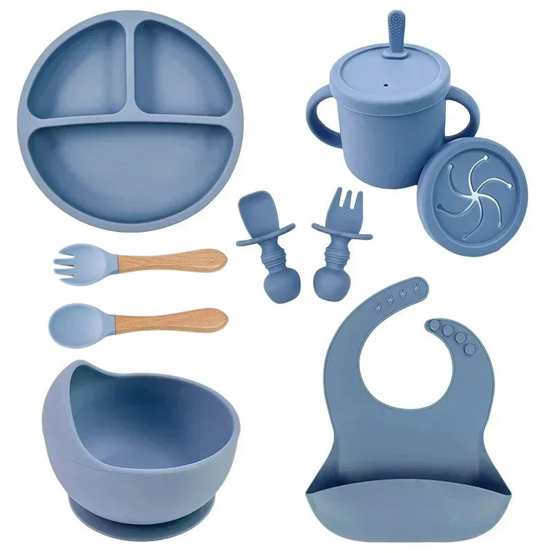 Food Grade Silicone Child Dish Set Baby Feeding