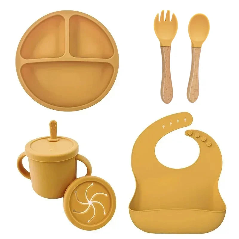 Food Grade Silicone Child Dish Set Baby Feeding
