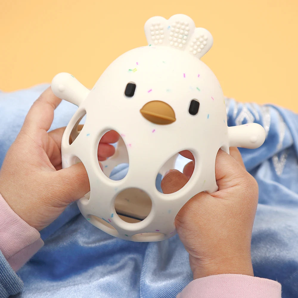Baby Silicone Teether Toy Cartoon Chick Shape
