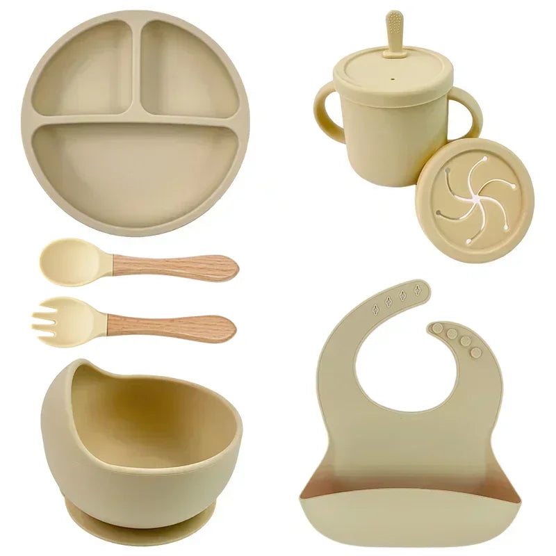 Food Grade Silicone Child Dish Set Baby Feeding