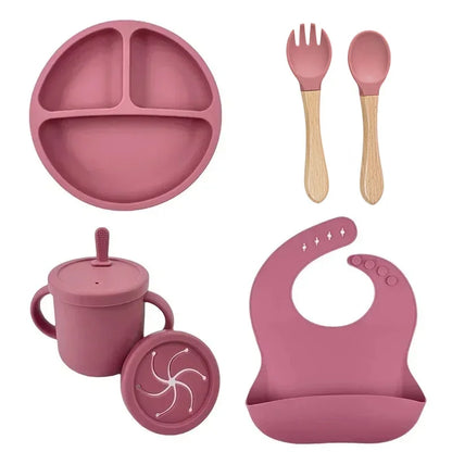 Food Grade Silicone Child Dish Set Baby Feeding