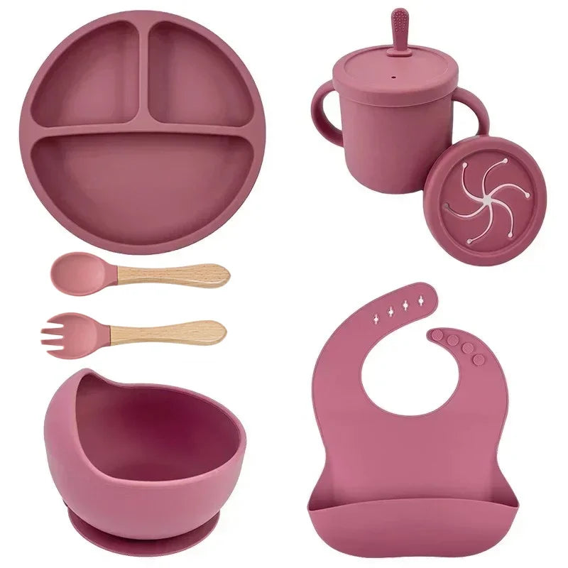 Food Grade Silicone Child Dish Set Baby Feeding