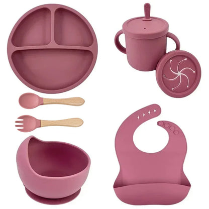 Food Grade Silicone Child Dish Set Baby Feeding